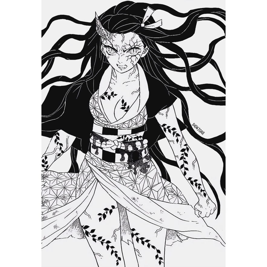 Tranh dán tường poster anime Kimetsu no Yaiba decor trang trí góc học tập làm việc phòng ngủ