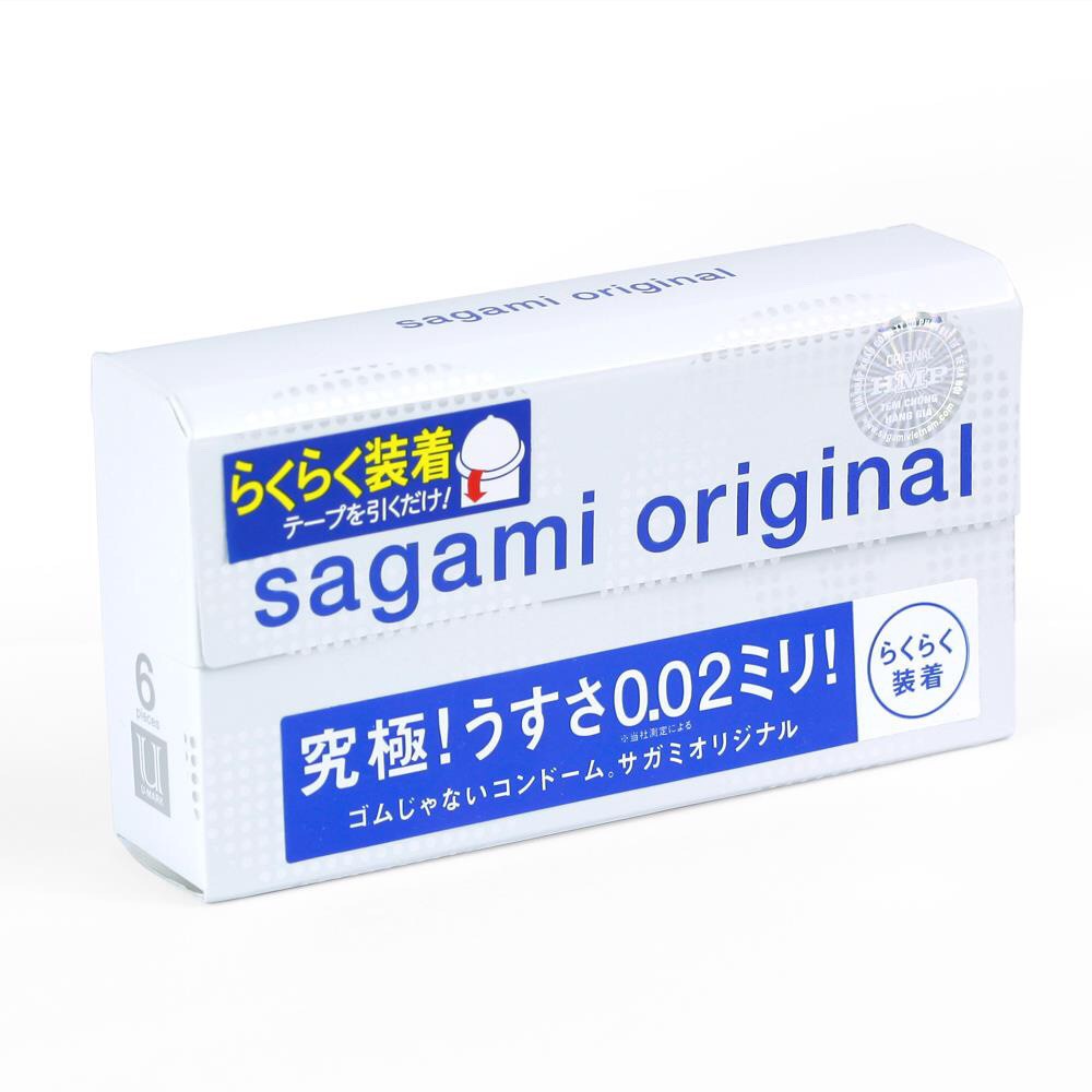 Bao cao su Sagami Original 0.02 Quick cao cấp, siêu mỏng (Hộp 6 chiếc)