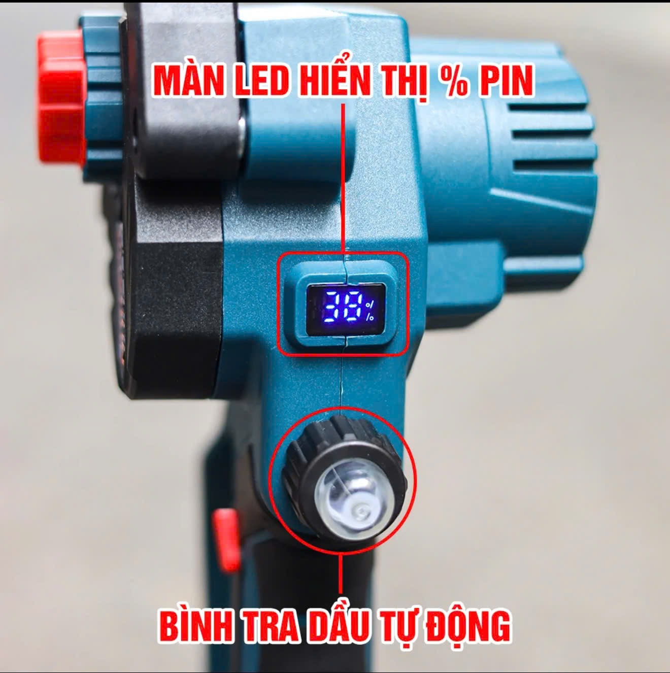 Máy cưa xích pin BOSHUN CS08, Lam xích 8 inch, Pin khủng 15cell, Động cơ Không Chổi Than - Motor ruột đồng  - Hàng Chính Hãg