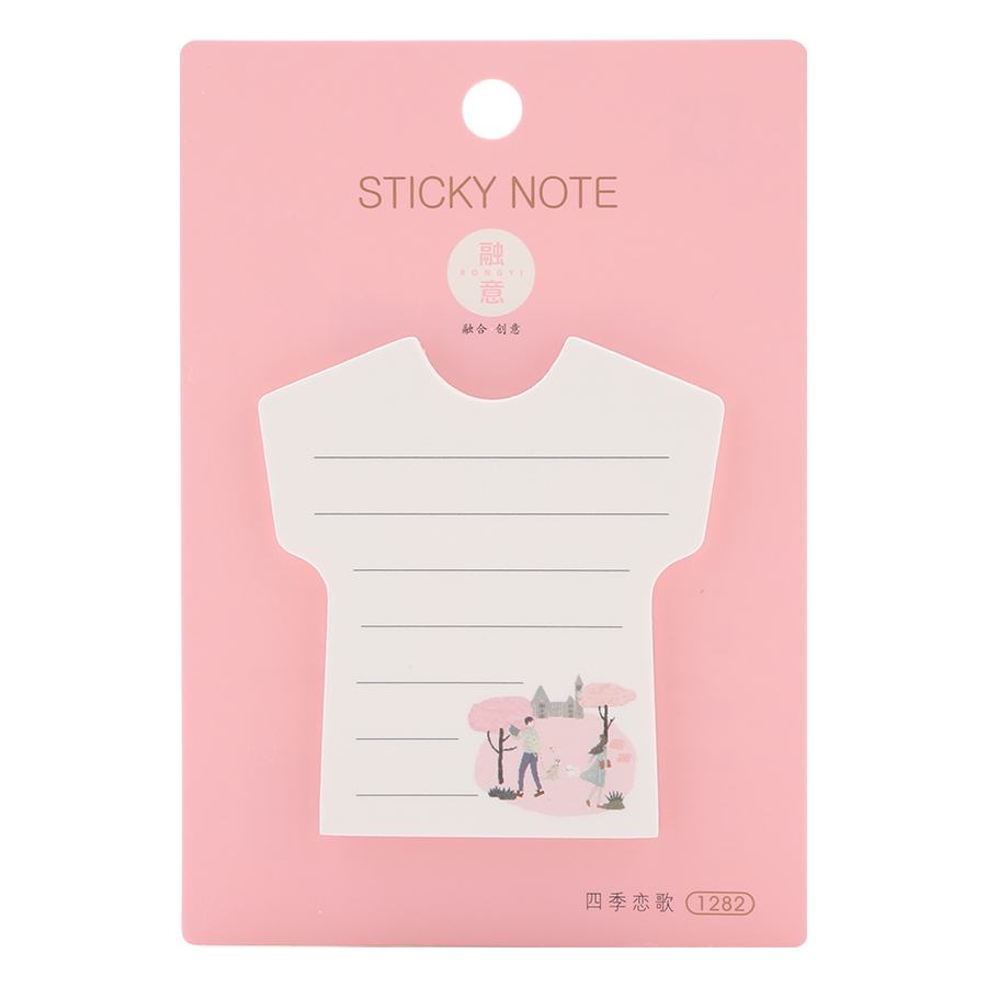 Lốc 4 Xấp Giấy Note No.1282 - Kiểu Hình Áo