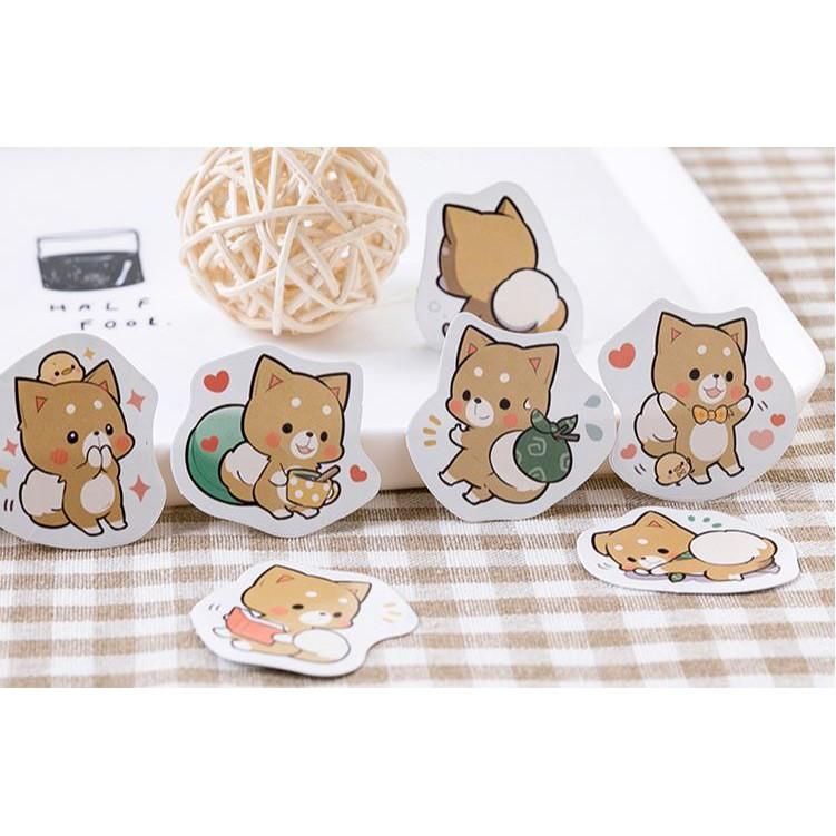 Bộ 46 Sticker Cún Đáng Yêu Hàn Quốc dán trang trí E37