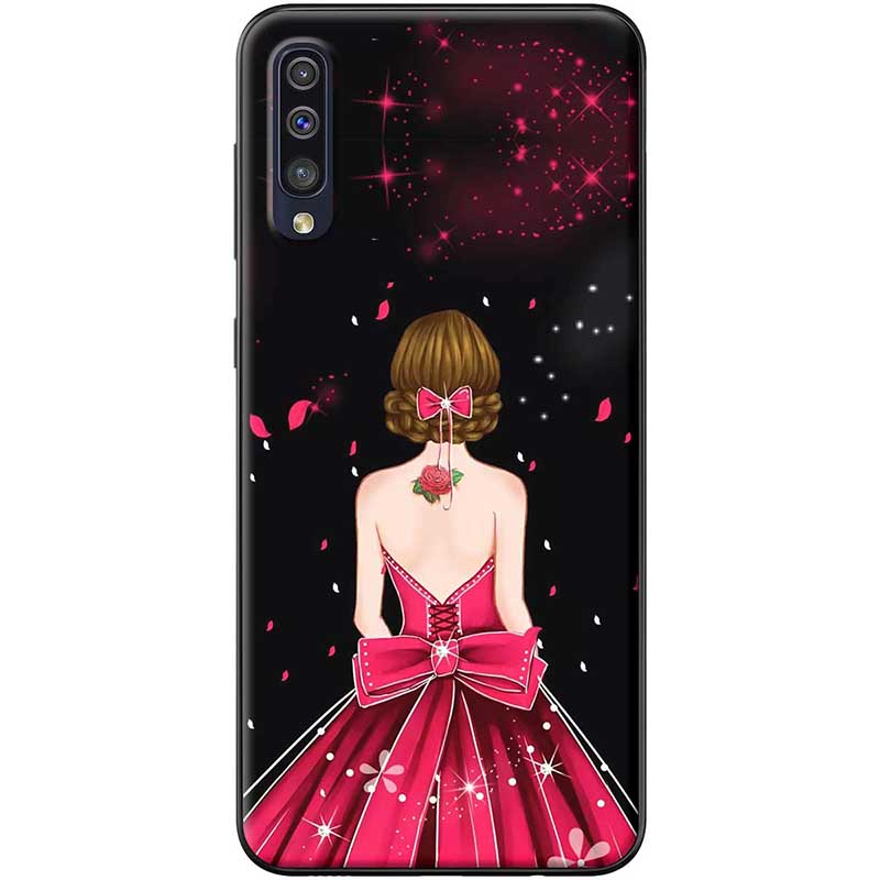 Ốp lưng dành cho Samsung Galaxy A70 mẫu Cô gái áo hồng