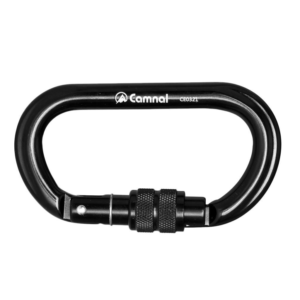 5 Pieces 25KN Aluminum Climbing  Carabiner Screwgate D Type