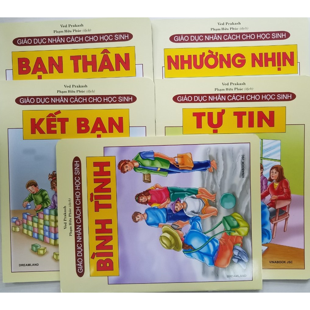 Combo Sách Giáo Dục Nhân Cách Cho Học Sinh (5 cuốn): Bình Tĩnh + Tự Tin + Nhường Nhin + Kết Bạn + Bạn Thân