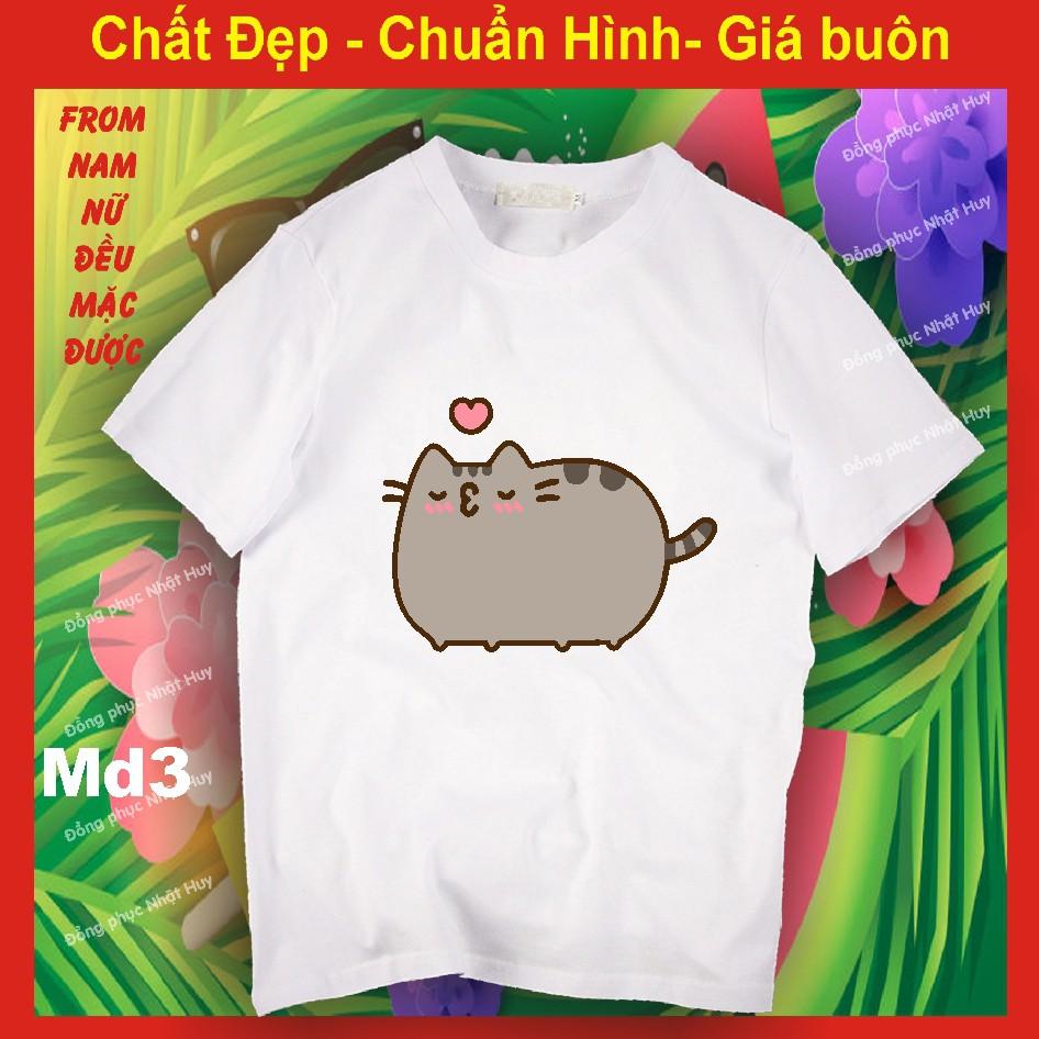 Áo Thun Mèo Đen Pusheen Kawii MD1.1 Icoi, Meo Meo Bụng Bự