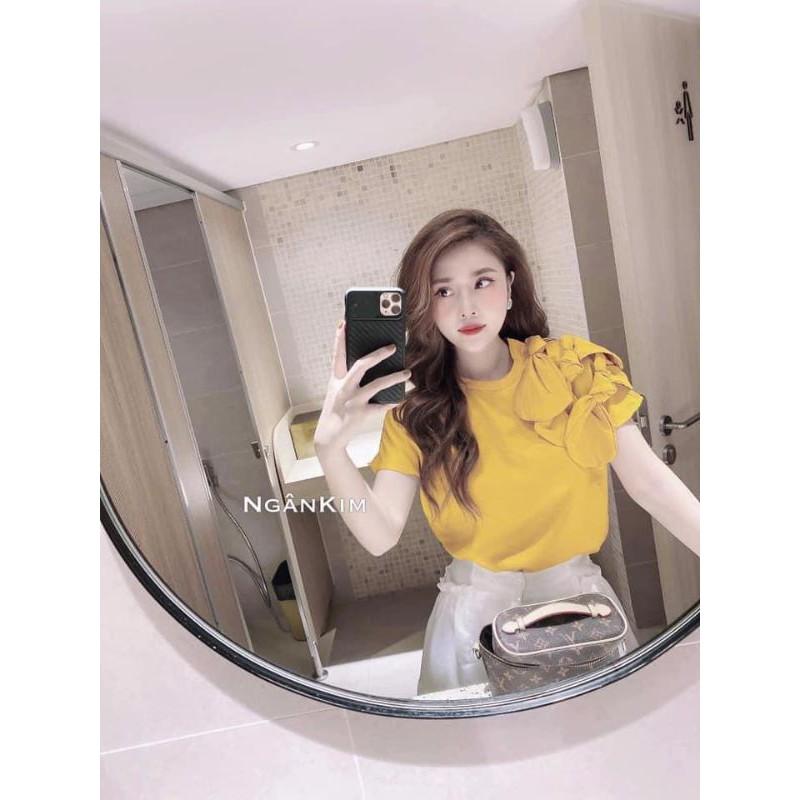 Set Bộ Áo Nơ Vai Quần Đùi Chất Đũi Mềm Đẹp LH105