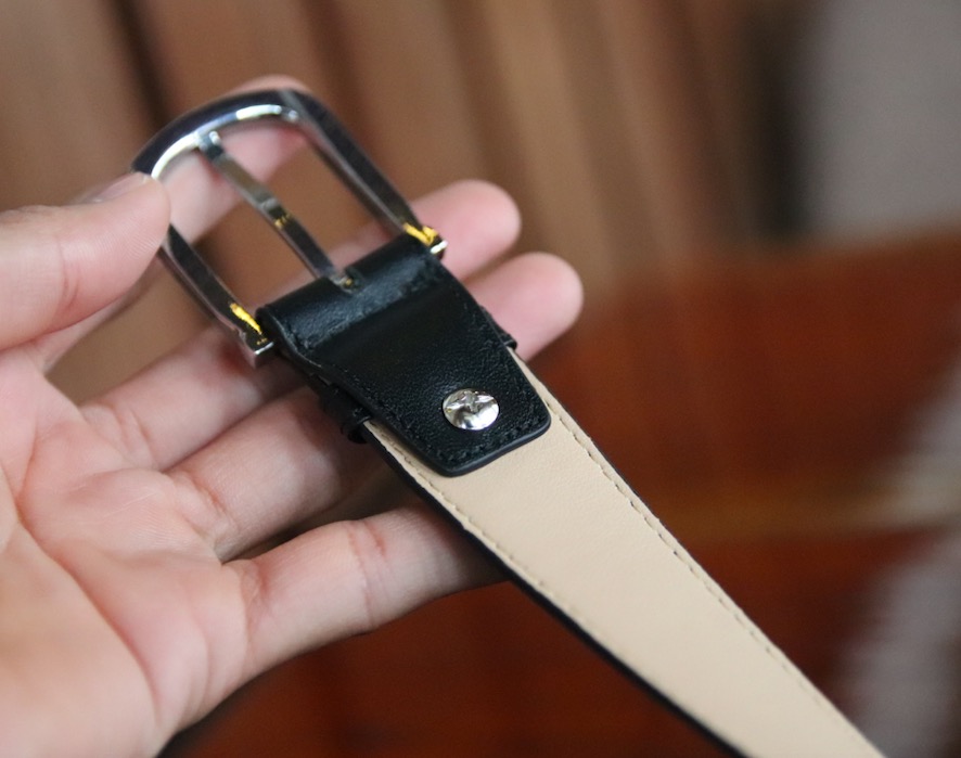 Dây nịt 3.0cm da bò cao cấp siêu mềm màu đen đầu inox