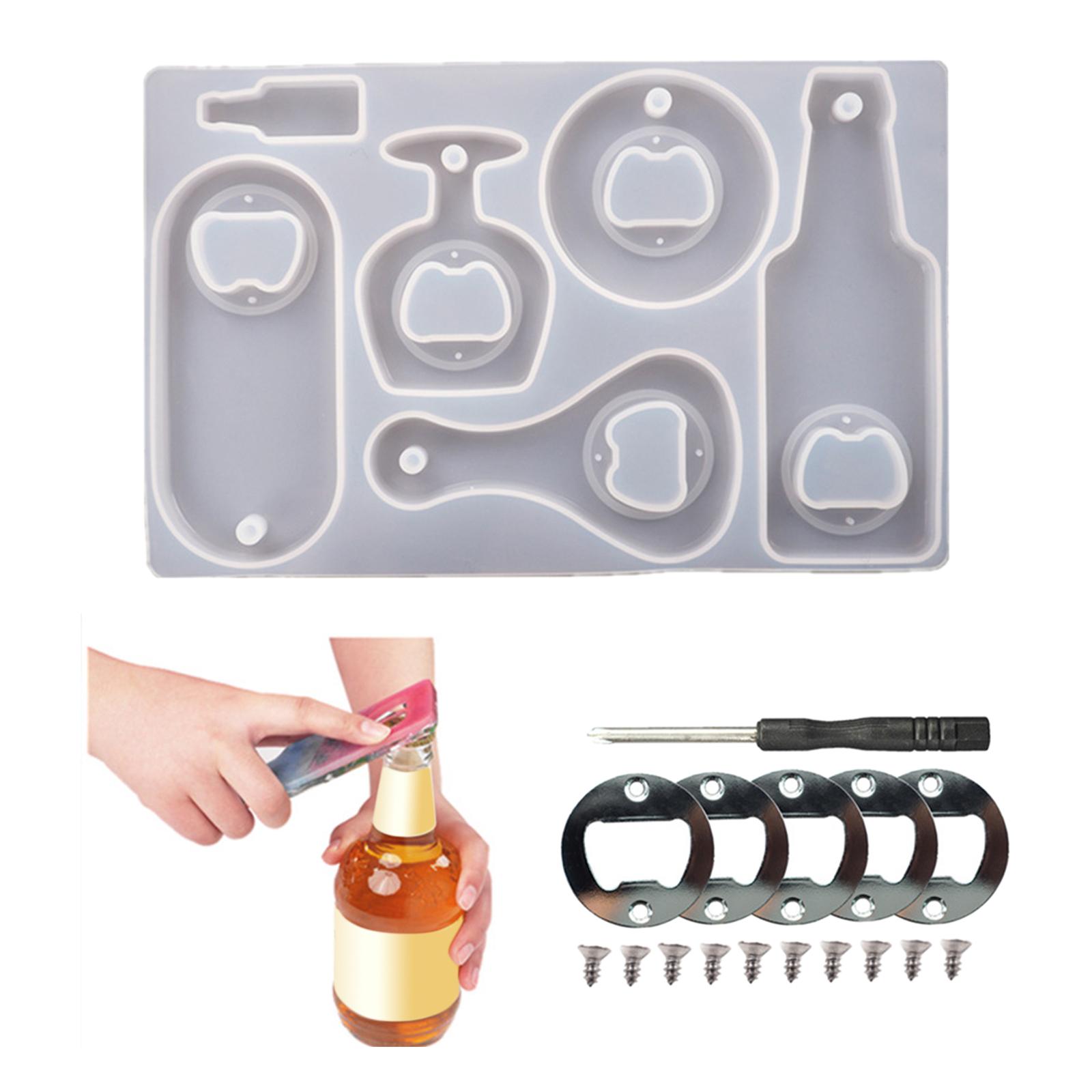 DIY Resin Molds Kit Beer Opener Silicone Molds Epoxy Mirror Silicone Mold for Art Crafts Epoxy Resin Casting Wine Corkscrew Epoxy Molds