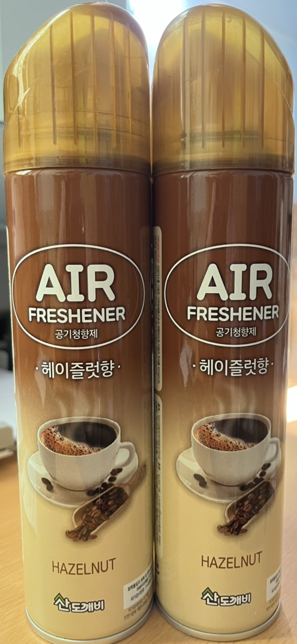 Combo 2 Chai Xịt Thơm Phòng Khử Mùi Hàn Quốc Hương Cafe Hazelnut 370ml cho xe hơi
