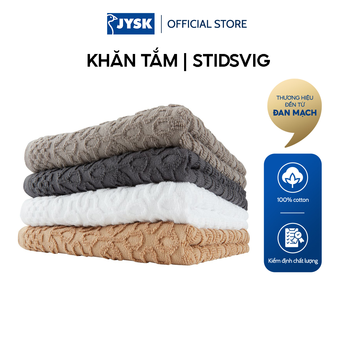 Khăn tắm cotton | JYSK Stidsvig | nhiều màu | R50xD100cm