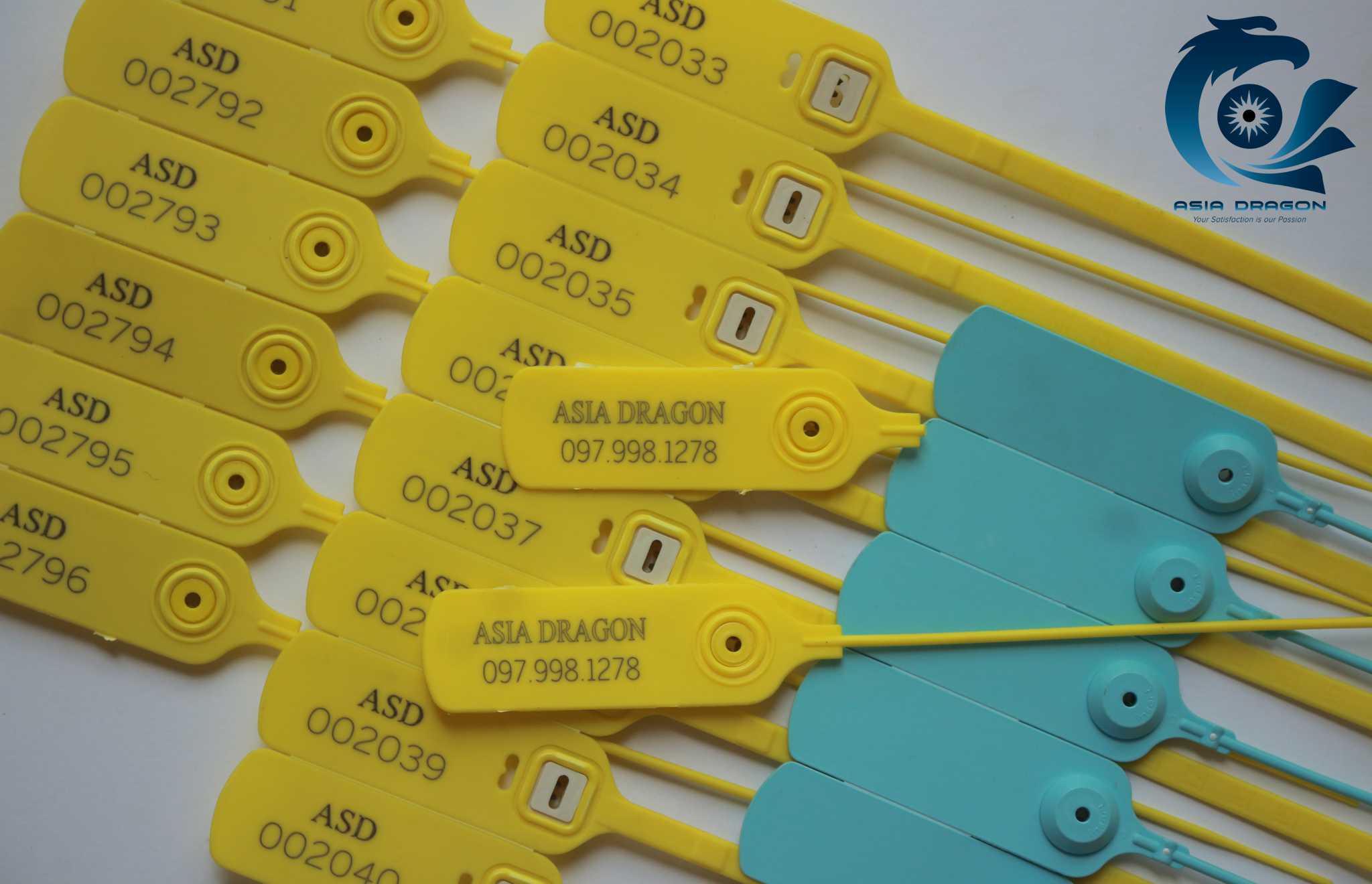 ASD011V - Seal khóa niêm phong xe tải bộ hàng hoá các loại 300 cái in sẵn số seri bất kì loại dài 40cm