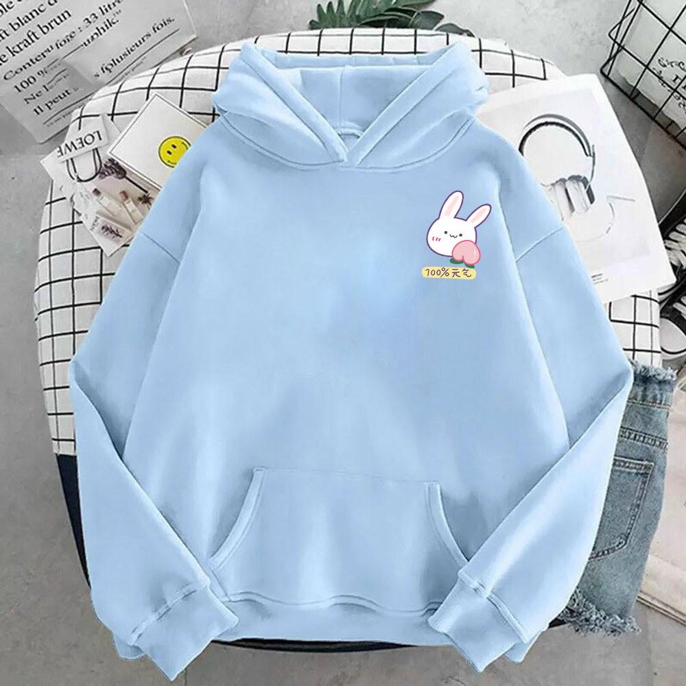 Áo hoodie nam nữ in hình Thỏ dễ thương, chất nỉ dày dặn, nón 2 lớp, thích hợp làm áo cặp