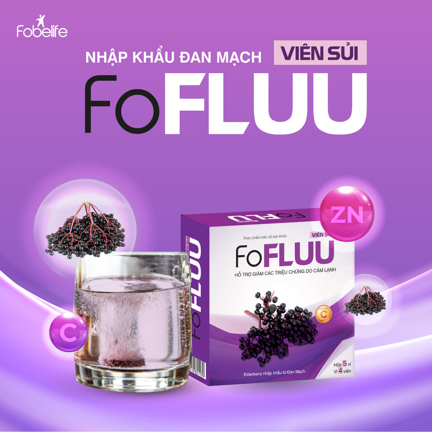 Combo 2 Hộp Sủi Hỗ Trợ Giảm Các Triệu Chứng Cảm Lạnh Tăng Đề Kháng FoFluu