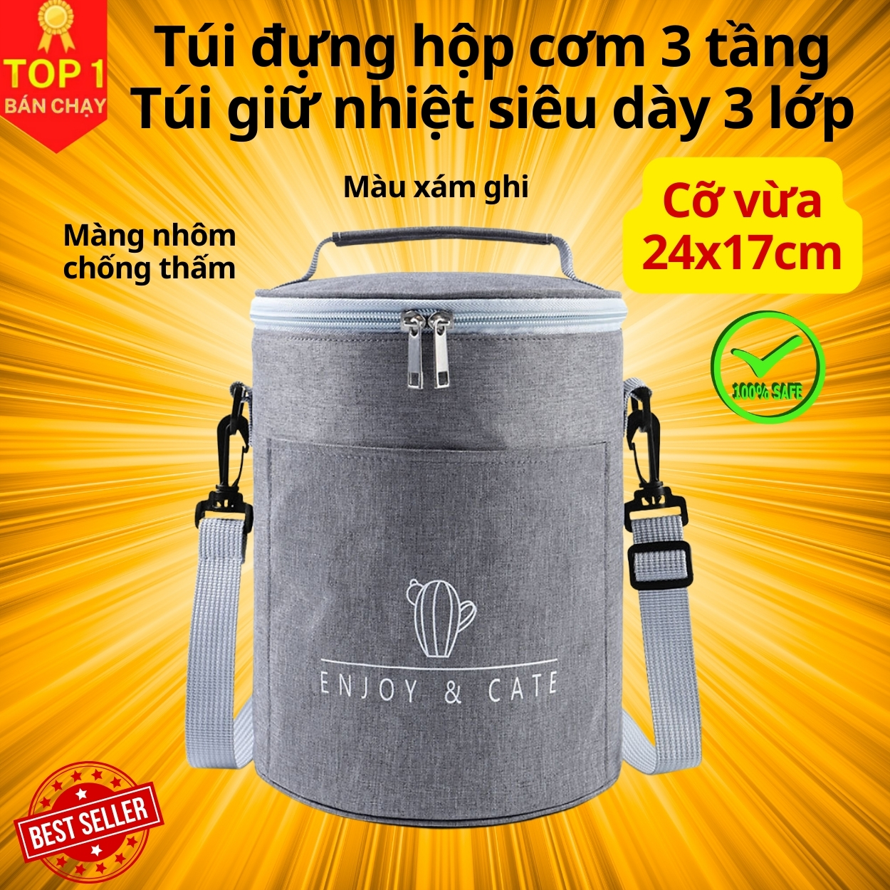 Cặp Lồng Cơm 3 Tầng Giữ Nhiệt – Hộp Đựng Cơm Cắm Điện 3 Tầng Cao Cấp Văn Phòng Đựng Thức Ăn Chính Hãng D Danido