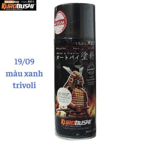 COMBO Sơn Samurai MÀU XANH TRIVOLI 19/9 gồm 4 chai đủ quy trình độ bền cao (Lót – Nền 102 - Màu 9 - Bóng )