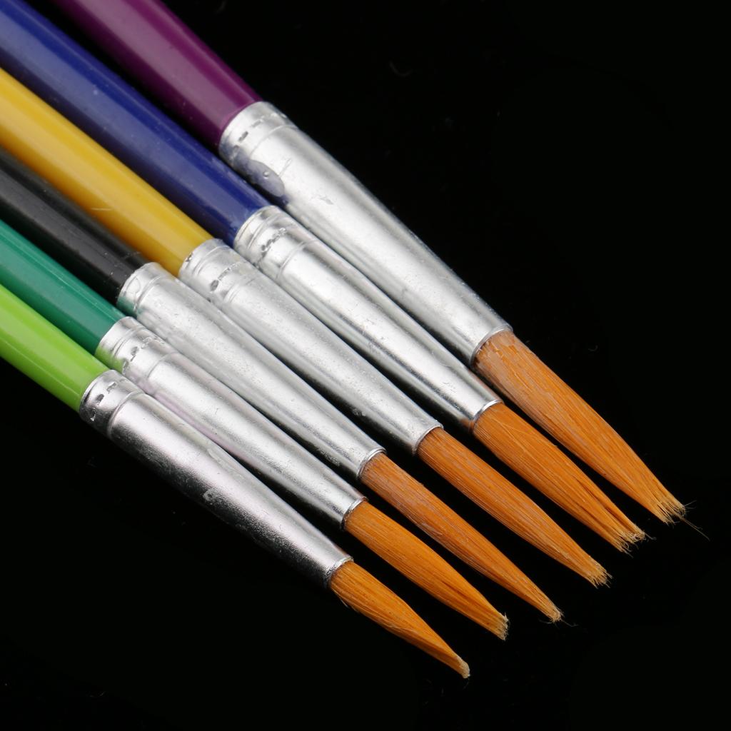 6 Chiếc Lông Tay Cầm Bằng Gỗ Nghệ Sĩ Sơn Bộ Bàn Chải Cho Acrylic Màu Nước Tinh Dầu