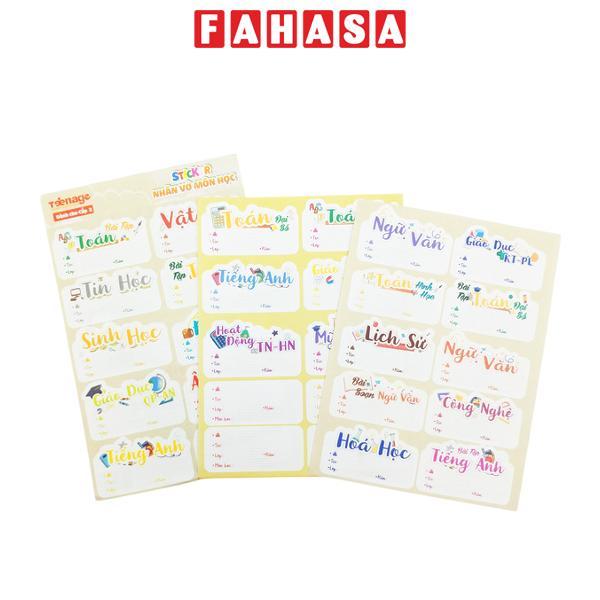 Sticker Nhãn Vở Môn Học - Teenage NV-07 - Cấp 3 (3 Tờ/Xấp)