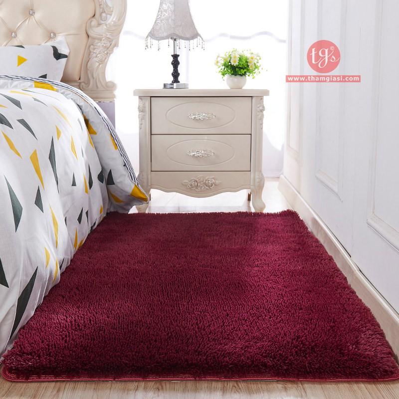 Thảm Lông Xù Màu Đỏ Rượu Vang | 160x200cm | Thảm Trang Trí Phòng Khách - Phòng Ngủ - Thảm Trải Sofa - Thảm Dành Cho Bé