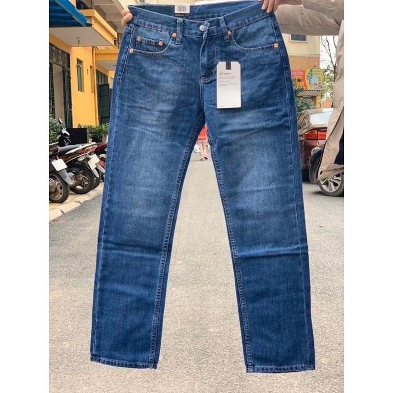 Quần jean nam ống suông xanh nhạt 501 quần bò nam ống rộng không co dãn hàng cao cấp jeans cotton haian jeans