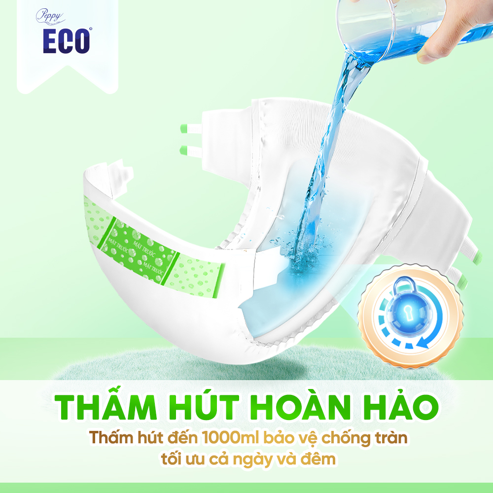 Combo 10 gói Tã Dán Người Lớn Peppy Eco Siêu Mềm Mại, Siêu Khô Thoáng, Kháng khuẩn Size M/L,L/XL