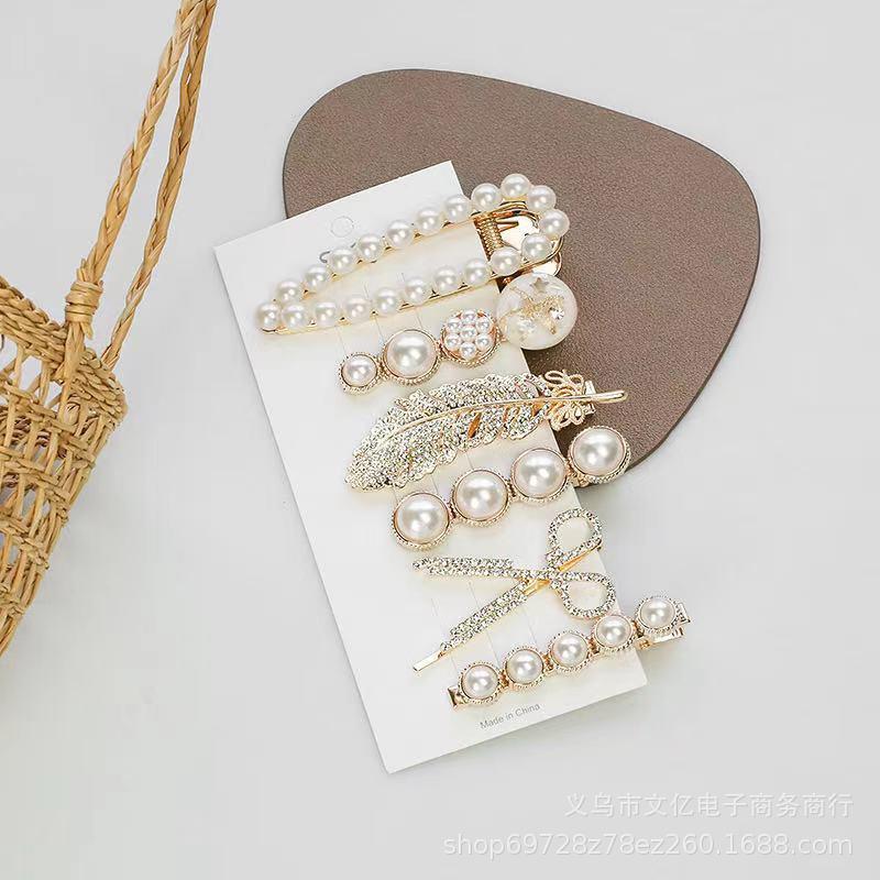 SET 5/6 - KẸP ĐÍNH NGỌC PHONG CÁCH TIỂU THƯ SANG TRỌNG - NUNAM SHOP