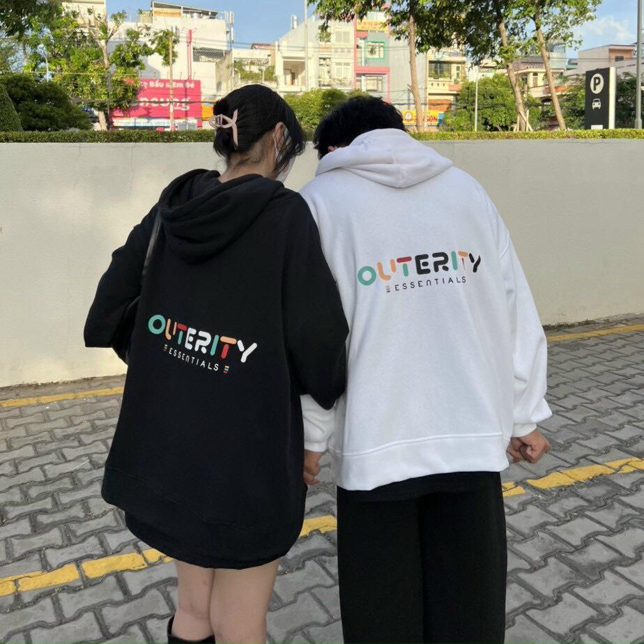 Áo khoác hoodie Nam Nữ chất nỉ Dây kéo In OUTERITY form rộng unsiex thời trang Hottrend TP0038