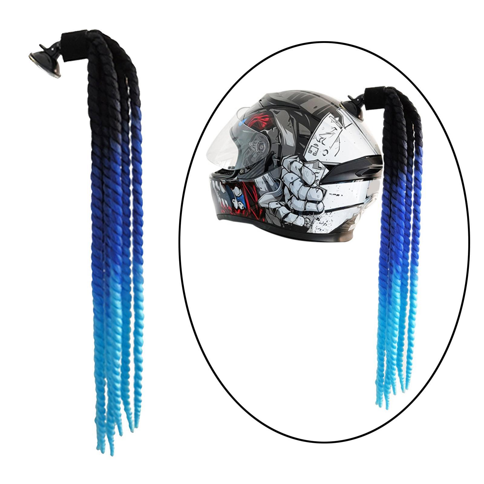 2x Helmet Hair Helmet Pigtail Gradient Ramp for Motorcycle