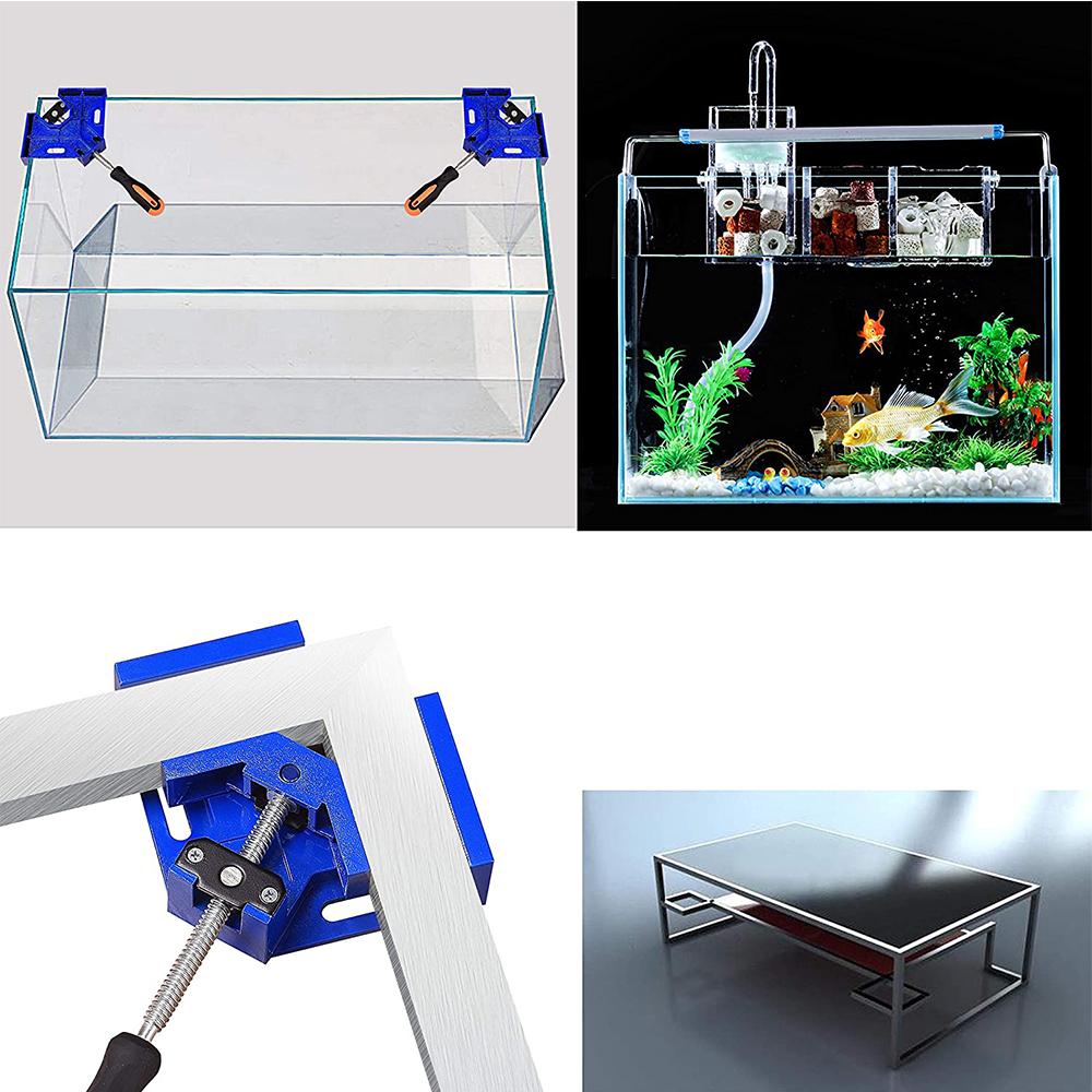Right Angle Clamp Single Handle Aluminum Alloy Corner Clamp Adjustable Swing Jaw 90 Degree Clip Clamp Tool Woodworking