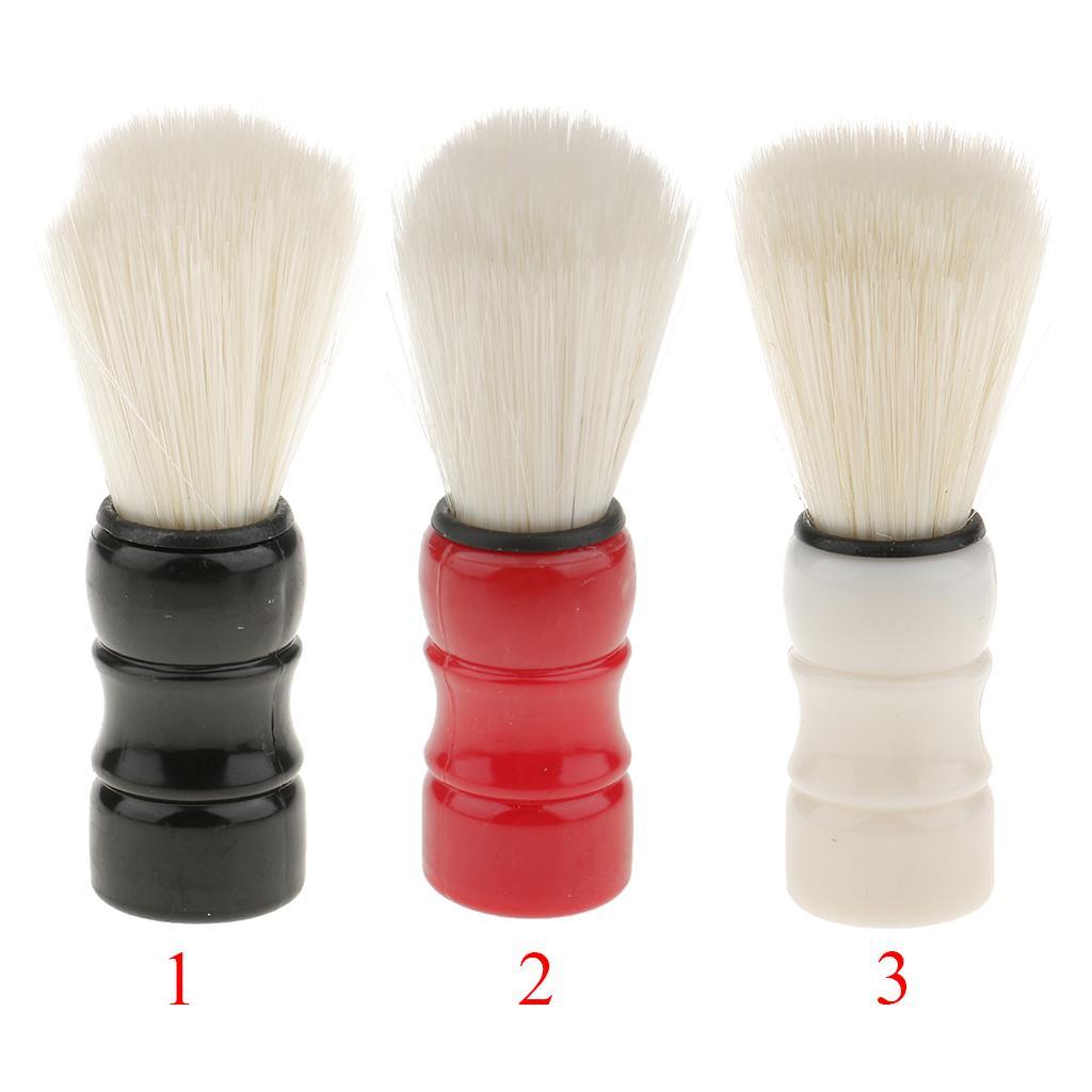 2 Pieces Men Salon Barber Shaving Brush Beard Facial Bristle Mustache Brush Red / Black Handle