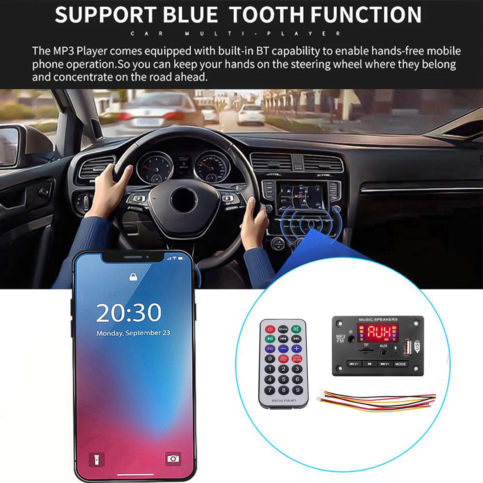 DC 5V /12V Car Stereo MP3 Decoder Board Recording Module Wireless Audio Module - Made of high reliable quality and durable material