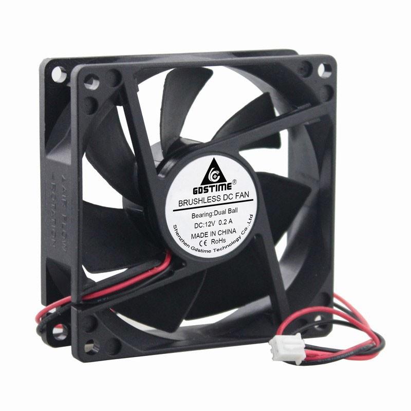 Gdstime 1 Pcs 11V Dual Ball Bearing Brushless DC PC CPU Cooling Fan 80mm x 11mm 1Pin 0.1A 1800RPM 80x80x11mm