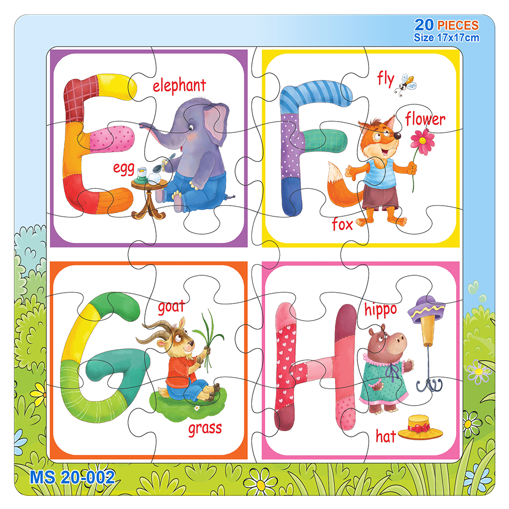 07 bộ tranh xếp hình 20 mảnh size 17x17cm – đồ chơi trí tuệ cho bé từ 2 tuổi – Combo The Alphabet