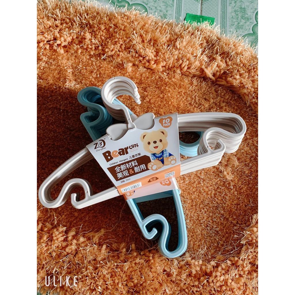 Set 10 Móc quần áo nhựa đa năng cho người lớn, trẻ em, trẻ sơ sinh
