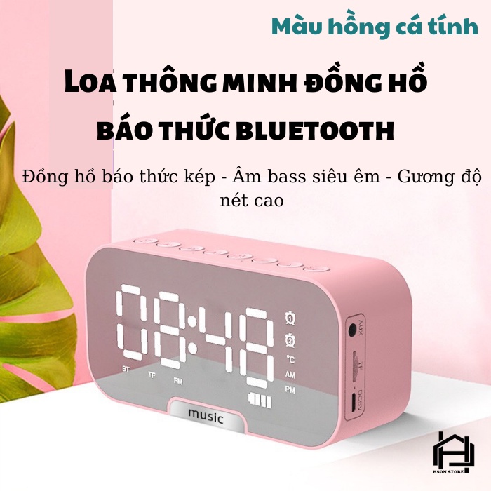 Loa bluetooth Q5 bản cao cấp nhất hiện tại, kiêm đồng hồ, báo thức,nghe nhạc, nghe đài FM, hiển thị đèn led - Hàng chính hãng / Hàng nhập khẩu