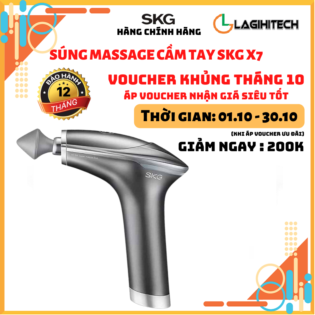 Máy Massage Cầm Tay Cao Cấp Gun SKG X7