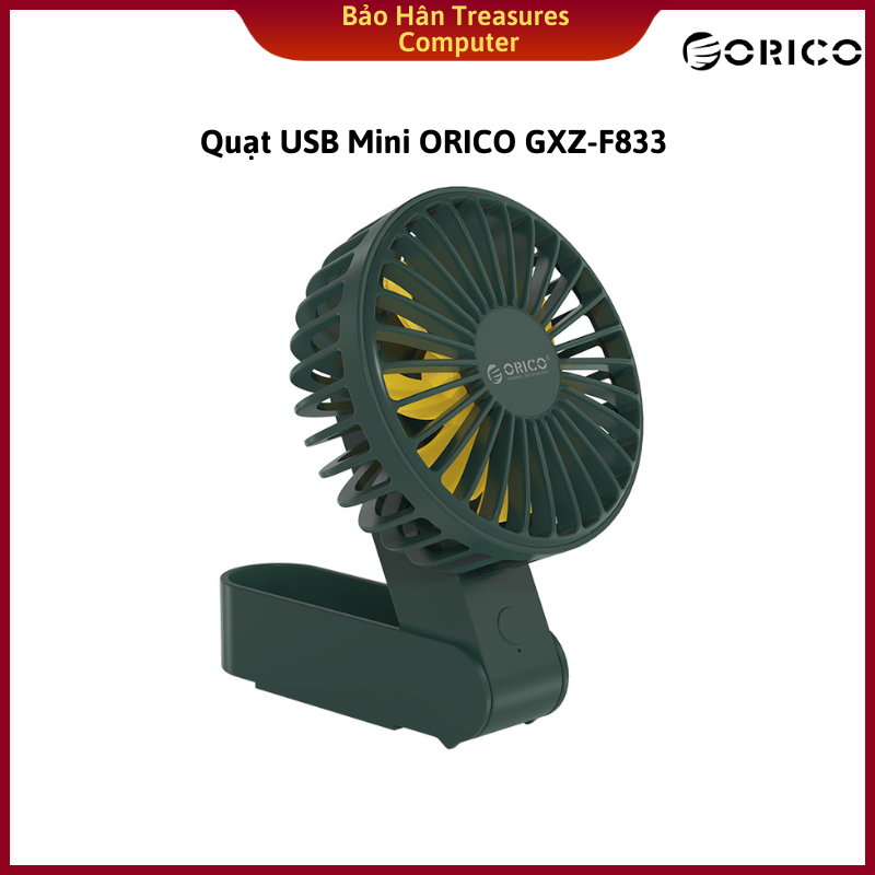 Quạt Mini Tích Điện USB ORICO GXZ-F833 Quạt Cầm Tay 3 Tốc Độ, Không Gây Ồn, Pin Sạc Dung Lượng Cao - Hàng Chính Hãng