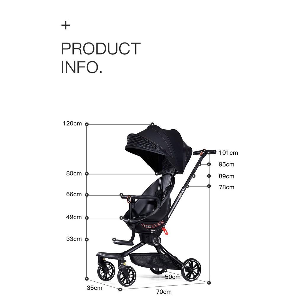 Xe đẩy gấp gọn cao cấp mái vòm 4 chế độ ngả