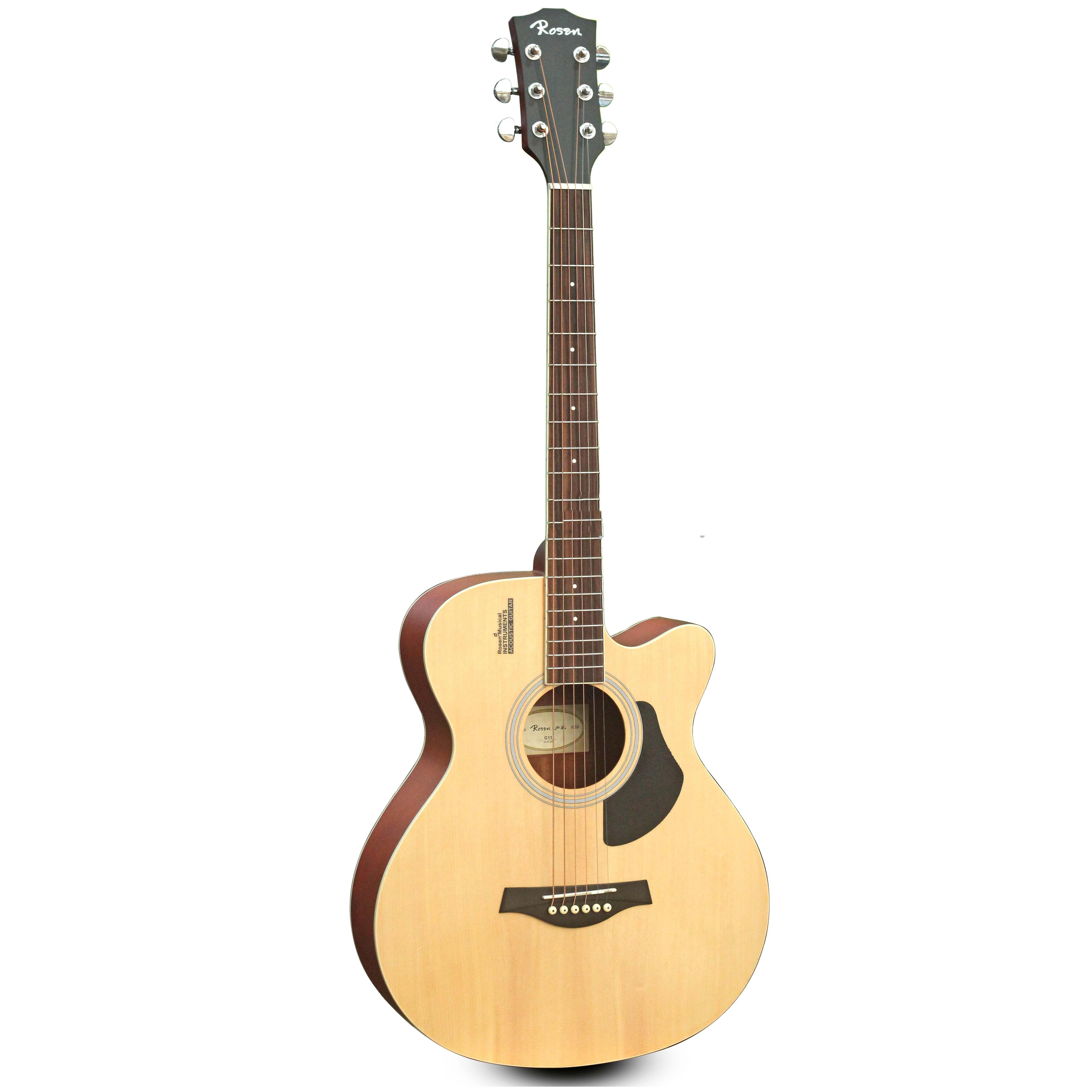 Đàn Guitar Acoustic Rosen G11 Màu Gỗ Dáng A (Size 40) - Phân Phối Chính Hãng - Kèm móng gảy DreamMaker