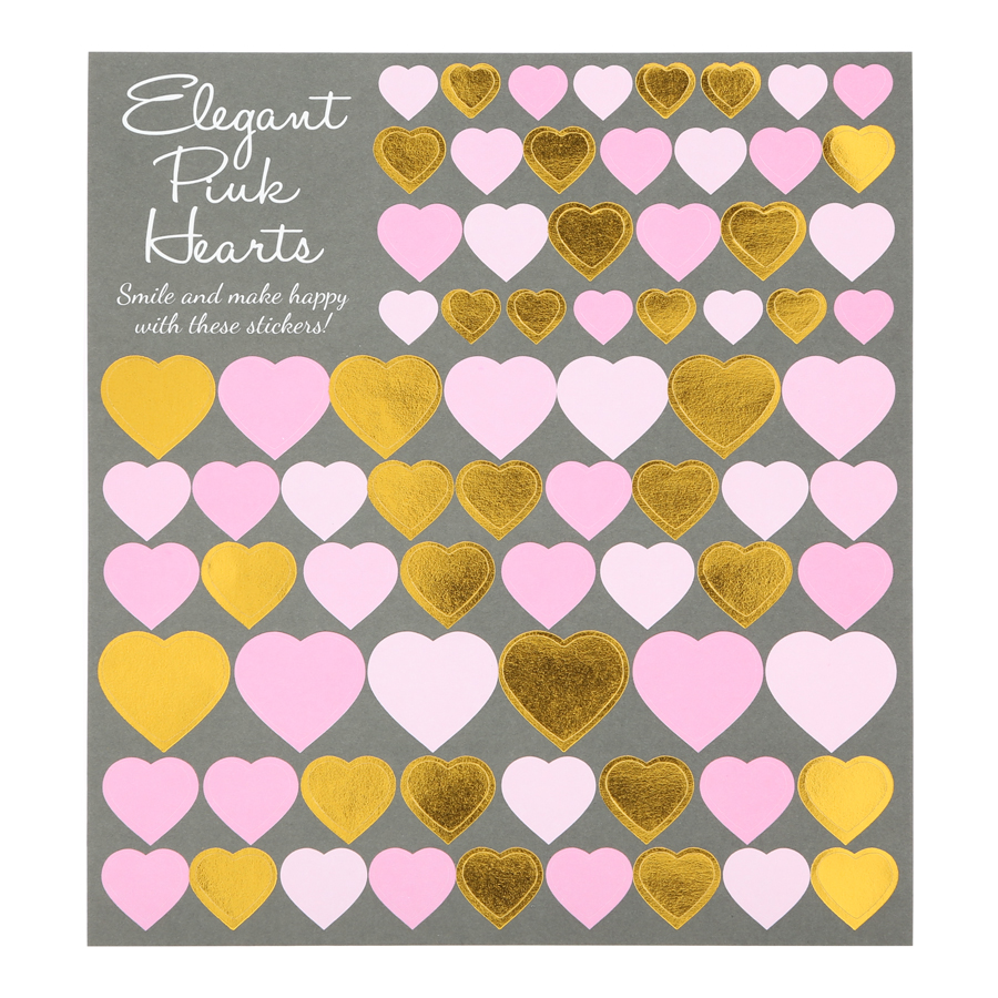 Tấm Sticker Dán Trang Trí - Elegant Pink Hearts