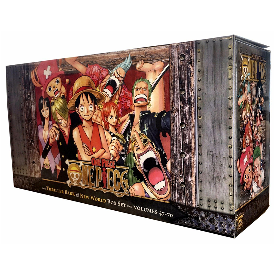 [Hàng thanh lý miễn đổi trả] One Piece Box Set 3: Thriller Bark To New World, Volumes 47-70 With Premium - Tiếng Anh