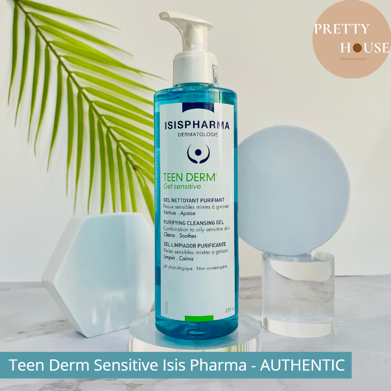Gel Rửa Mặt Da Nhạy Cảm Giảm Nhờn Ngừa Mụn Teen Derm Gel Sensitive - Isis Pharma