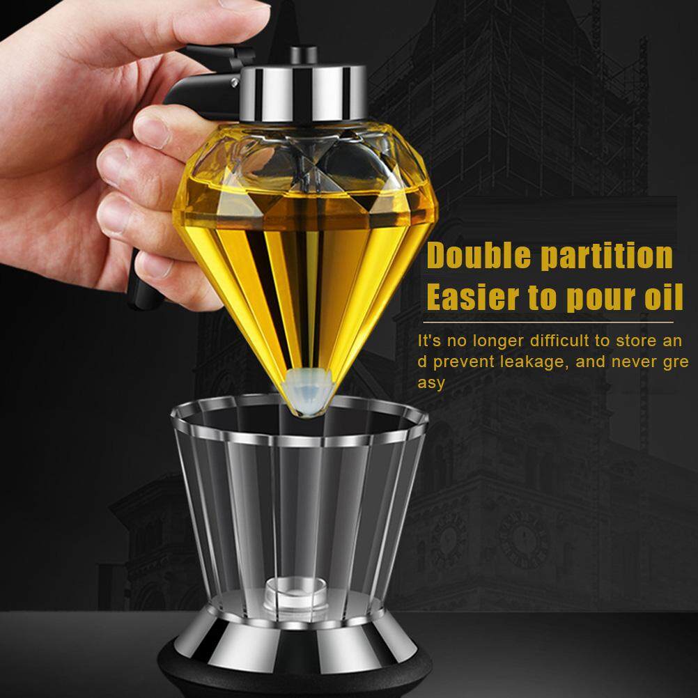 Bình rót dầu, mật ong, gia vị thủy tinh họa tiết cắt kim cương Kitchen Glass Oil Bottle Dustproof 200ml