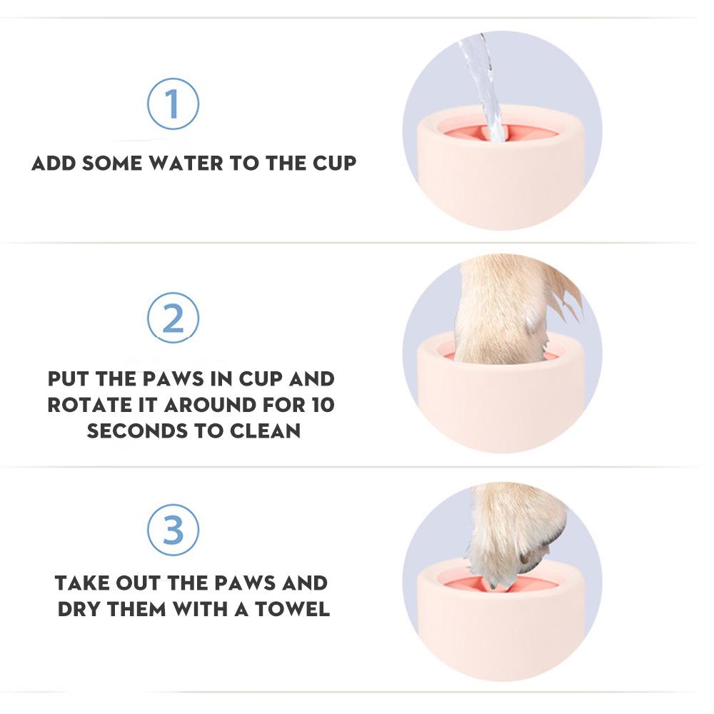 Máy rửa chân thú cưng cầm tay có bàn chải Silicone chất liệu cao cấp, bền, chống vỡ