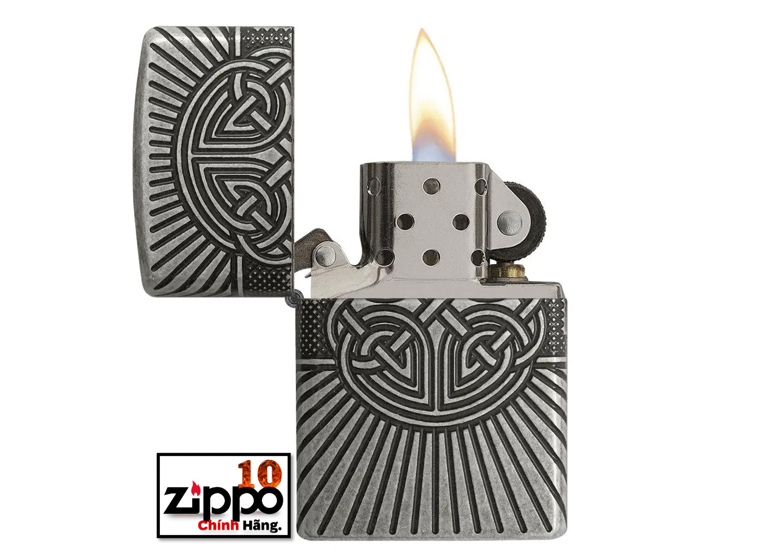 Bật lửa ZIPPO 29667 Armor Celtic Cross Design - Chính hãng 100%