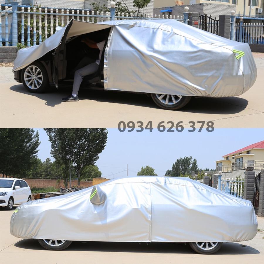 Bạt phủ trùm xe ô tô KIA Sonet 3 lớp tráng bạc thông minh, chất liệu vải dù oxford cao cấp, áo chùm bảo vệ xe 4,5,7chỗ