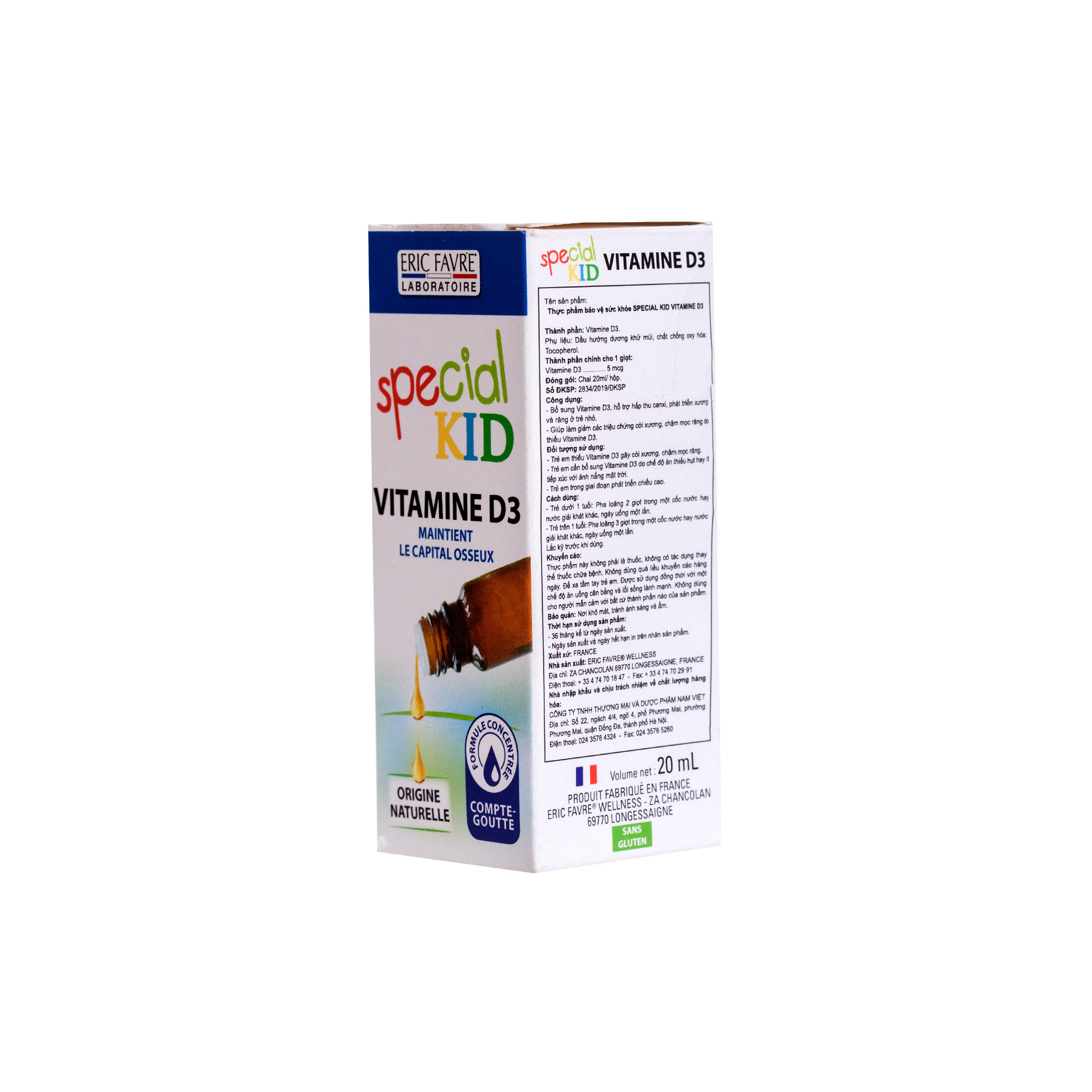 TPBVSK Special Kid Vitamine D3 - Xương răng chắc khỏe, cơ thể cứng cáp (20ml) [Siro – Nhập khẩu Pháp]