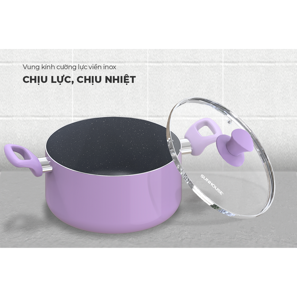 Bộ nồi chảo kèm xửng đáy từ Violet Sunhouse VI115B