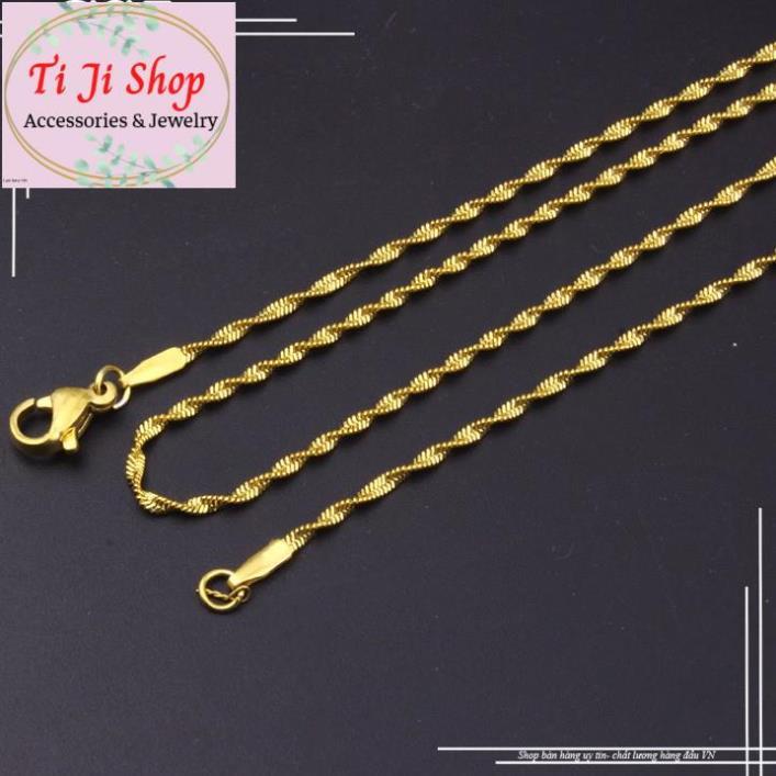 DÂY CHUYỀN NỮ INOX MẠ VÀNG KIỂU XOẮN CỰC ĐẸP D -