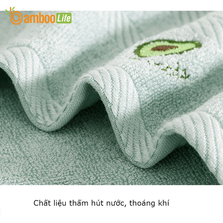 Khăn mặt sợi tre Bamboo Life Khăn lau mặt rửa mặt cao cấp kháng khuẩn siêu thấm hút hàng chính hãng BL041