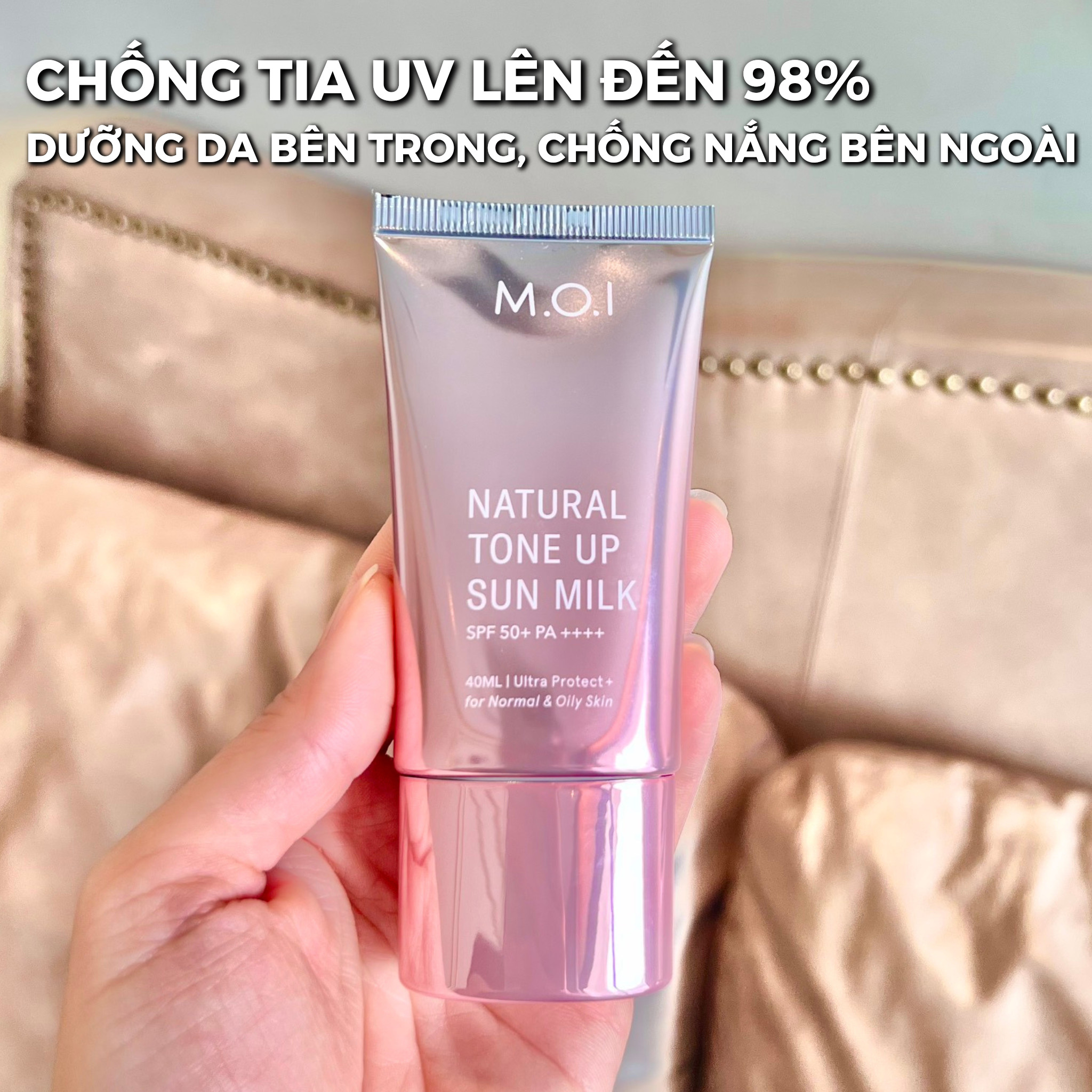 KEM CHỐNG NẮNG NÂNG TÔNG TỰ NHIÊN M.O.I 40ML HỒ NGỌC HÀ (2023)